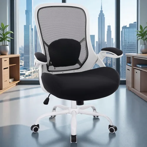 Miniatura 2 de HYLONE Silla de oficina resistente de 400 libras, silla de escritorio ergonómica con asiento engrosado de 5 pulgadas con reposabrazos ajustables