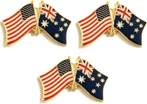 Miniatura 97 de 3 Pines de solapa con banderas de Estados Unidos y países internacionales, paquete de 3 pines dobles con diseño de banderas de Estados Unidos