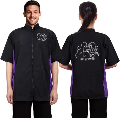 Miniatura 11 de Noverlife Pantalones de Peluquería Profesional para Peluqueros de Mascotas, Talla M, Cintura Elástica Cómoda, Pantalones Ligeros Negros Resistentes