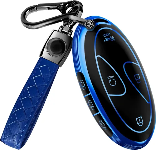 Miniatura 9 de Lucrum Compatible con funda para llavero Hyundai y llavero de cuero, funda para llavero para Santa Fe, Sonata, Tucson, Grandeur, Ioniq 5, Palisade