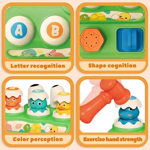 Miniatura 2 de Juguete interactivo de causa y efecto para niños pequeños de 1 a 2 a 3 años, juguetes Montessori Pop Up con botones y martillo, juguete sensorial
