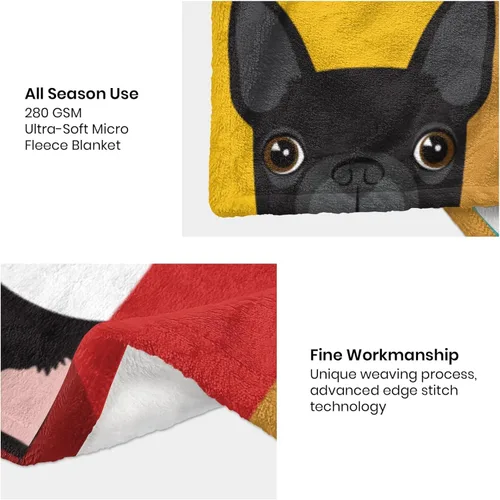 Miniatura 6 de Boston Terrier - Manta de bebé de 30 x 40 pulgadas, manta de franela súper suave para bebés y niños pequeños, adorable manta de cachorro