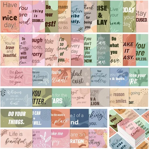 Miniatura 10 de Jinei 300 tarjetas inspiradoras de afirmación a granel, tarjetas de regalo motivacionales positivas diarias pequeñas, pequeñas citas de aliento