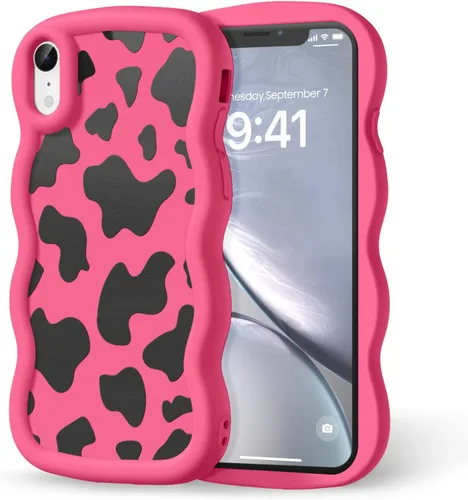 Miniatura 158 de Compatible con iPhone SE/8/7 Funda para Mujeres y Niñas, Marco Ondulado Rizado con Patrón Lindo, Estética Delgada Suave Silicona TPU Parachoques