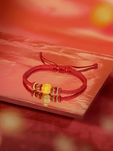 Miniatura 3 de ZHOU LIU FU 24K Solid Gold Bracelet Luck Fish Real Gold Charm Bracelet Adjustable Jewelry Braided Bracelet for Women Teens Girls