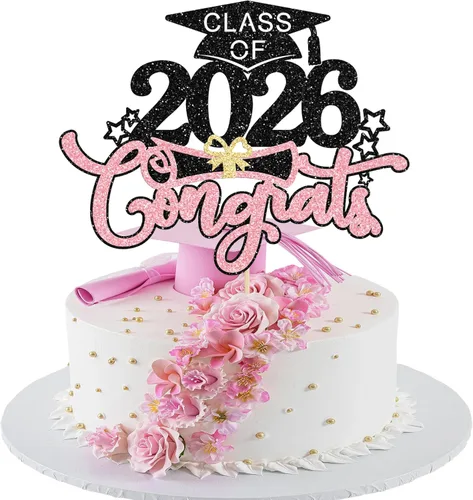 Miniatura 15 de 1 pieza de decoración de pastel de graduación 2023 con purpurina de felicitaciones 2023 para pastel de graduación 2023 temática de graduación