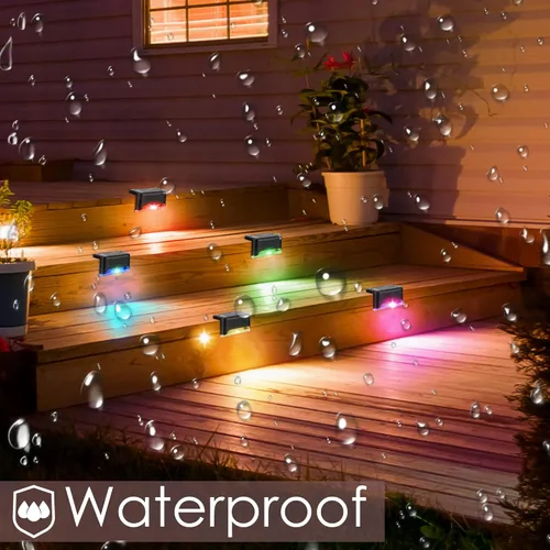 Miniatura 5 de Little Joke Paquete de 4 luces solares laterales para piscina, que cambian de color, impermeables, accesorios de piscina, luces nocturnas, luces LED