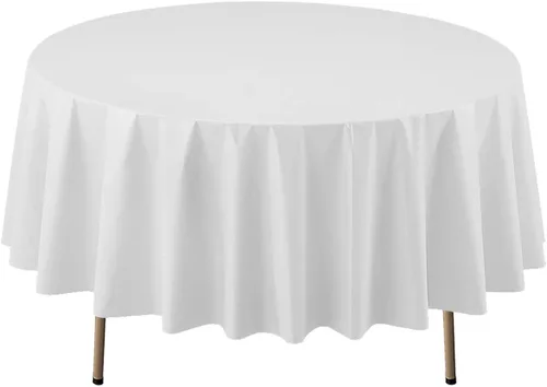 Miniatura 9 de Party Essentials Mantel redondo de plástico desechable de 84 pulgadas, 3 unidades, color negro