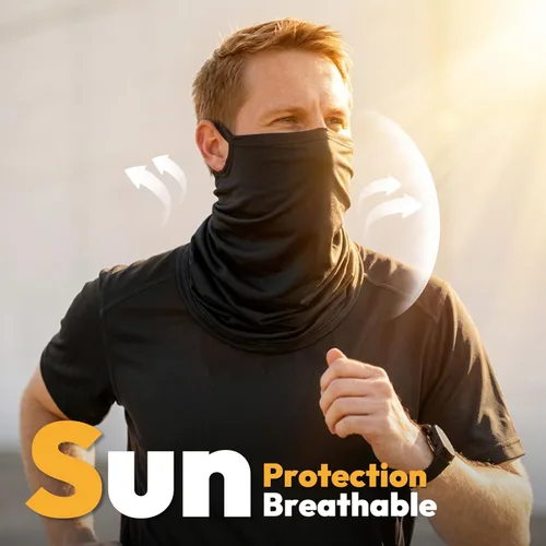 Miniatura 2 de HONGTEYA Paquete de 6 Mascarillas Faciales con Polaina para el Cuello: Cubierta Facial Transpirable Resistente al Viento Pasamontañas con Trabillas