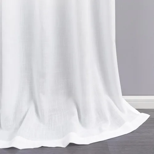 Miniatura 26 de KOUFALL Juego de 2 cortinas de puerta francesa, cortinas de lino para puerta/ventana, cortina transparente boho para cristal lateral delantero