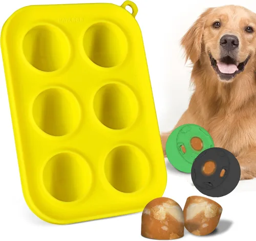 Miniatura 10 de BABORUI Moldes de silicona de 6 cavidades para golosinas de perro para Woof Pupsicle y Power Chewer Pupsicle Grande 25-75lbs, moldes reutilizables