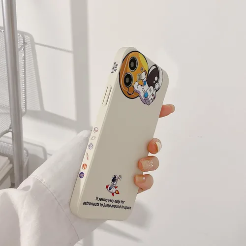 Miniatura 46 de Yonds Queen para iPhone 7 Plus / 8 Plus, linda funda con diseño de astronauta de dibujos animados, elegante parachoques de TPU suave, protectora
