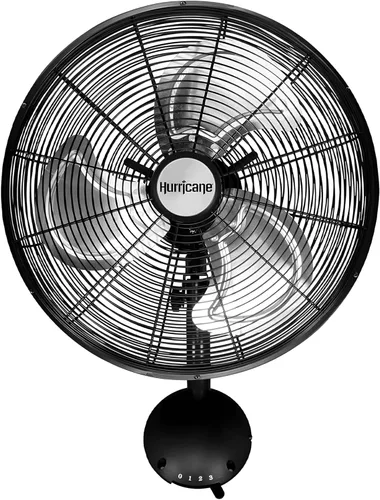 Miniatura 12 de Hurricane Ventilador de pared oscilante clásico de 16 pulgadas con 3 ajustes de velocidad, color blanco