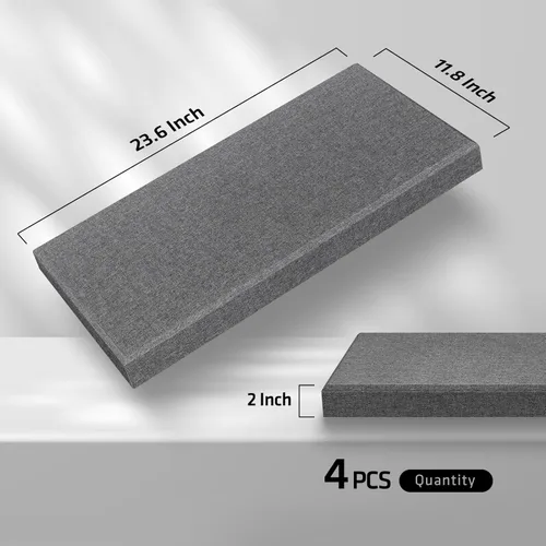 Miniatura 2 de UMIACOUSTICS 4 paneles acústicos con soportes para colgar, paneles de fibra de vidrio de 2 pulgadas de grosor, a prueba de sonido, extraíbles