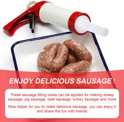 Miniatura 3 de Mudder 9 piezas de tubos de relleno de salchichas, accesorio para picadora de carne de cocina a granel, tubos de plástico, herramienta de llenado