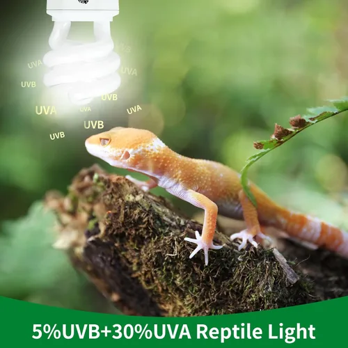 Miniatura 3 de Luz de reptil UVA UVB 23W 5.0, terrario tropical y subtropical lámpara fluorescente compacta, bombilla de reptil UVB para serpientes, camaleones