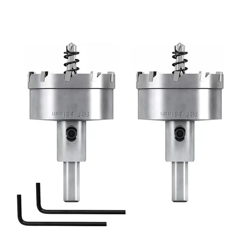 Miniatura 11 de Juego de sierra de carburo de 1 3/4 pulgadas y 1.772 in para taladro de taladro de metal con broca piloto para hojas de acero inoxidable, tubos