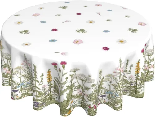 Miniatura 45 de BETGINY - Mantel cuadrado floral azul de 54 x 54 pulgadas, mantel decorativo de estilo chinoiserie con flores, tela rústica lavable para granja