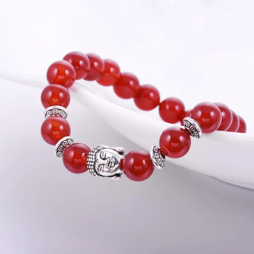 Miniatura 5 de Joya brazalete con gemas redondas de 8 mm, brazalete para los chacras, regalo de cumpleaños