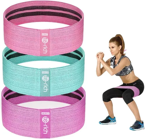 Miniatura 9 de Bandas de resistencia, bandas de entrenamiento de tela para mujeres y hombres, bandas de bucle de resistencia de tela para glúteos, bandas gruesas