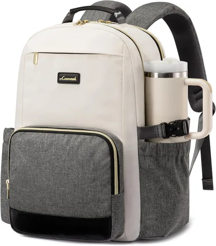 Miniatura 39 de LOVEVOOK Mochila para laptop para mujer, 15,6 pulg. Beige - Negro - Castaño
