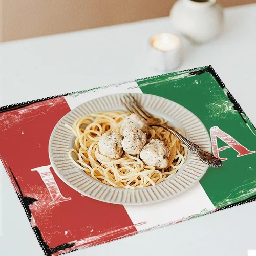 Miniatura 6 de Italia National Pridees Placemats Set of 6 Resistant Table Mats Washable Place Mats for Dinner Party Table Decoration