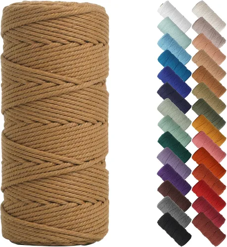 Miniatura 47 de NOANTA - Cuerda de macramé color beige natural, 1/8 pulgadas (3 mm) x 109 yardas (100 metros), cuerda de algodón colorido para colgar en la pared