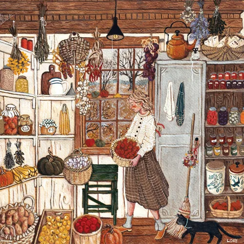 Miniatura 2 de New York Puzzle Company - Loré Pemberton Winter Stores - Rompecabezas de 500 piezas para noches de juego familiares por Loré Pemberton Tiendas