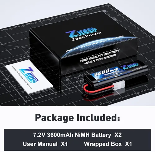 Miniatura 6 de Zeee Batería NiMH RC de 7.2 V 3600 mAh con enchufe Tamiya de alta potencia para coche RC camión RC asociado HPI Losi Kyosho Tamiya Hobby