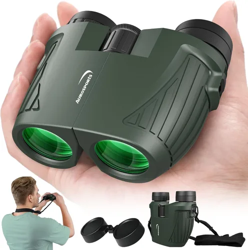Aurosports Prismáticos compactos de 15 x 25 pulgadas para adultos y niños, prismáticos de alta potencia para observación de aves, binoculares