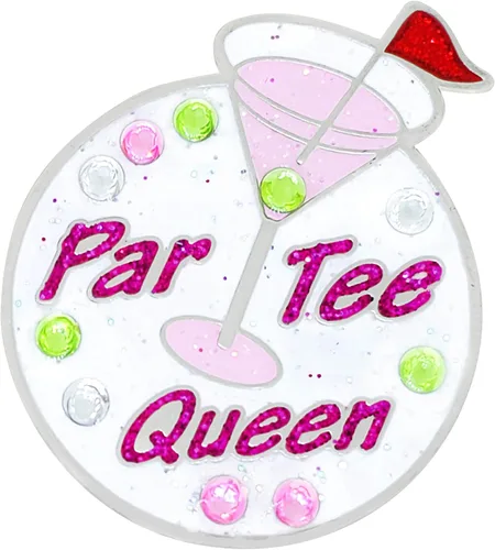 Miniatura 3 de NAVIKA Par Tee Queen - Marcador de pelota de golf de cristal con clip magnético para sombrero, accesorio divertido para mujeres golfistas, regalo