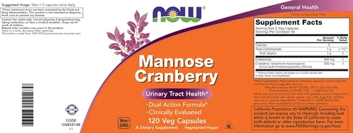 Miniatura 6 de NOW Foods Manosa de arándano, 120 cápsulas vegetales – con PAC – 450 mg de dmanosa, 250 mg de arándano entero – Limpieza de la vejiga y salud