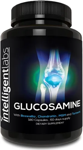 Intelligent Labs Complejo de alta resistencia de glucosamina y condroitina con MSM | 180 cápsulas | Apoyo del sistema inmunológico | con suplementos