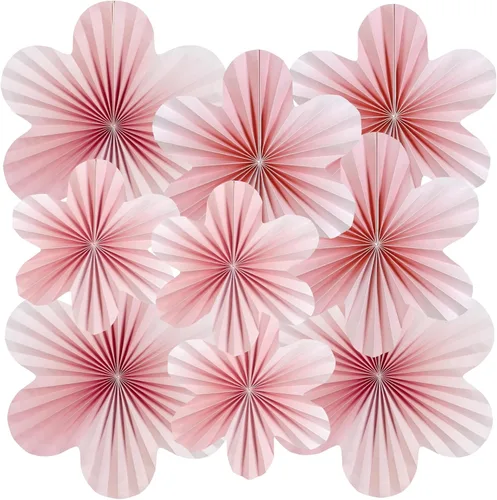 Miniatura 18 de SUNBEAUTY Abanicos de papel dorados y negros para fondo de fiesta de té, boda, primavera, cumpleaños, aula, baby shower, Halloween, decoración