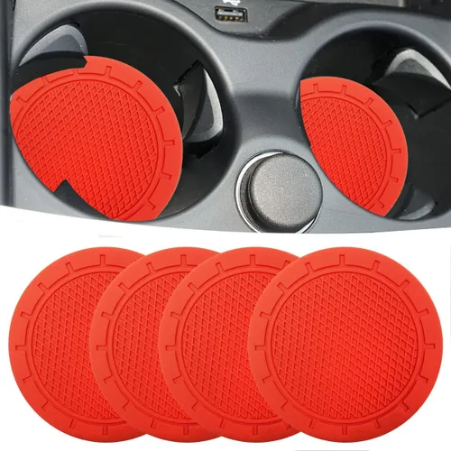 Miniatura 11 de Posavasos insertables para portavasos de automóvil, paquete de 4, diámetro de 2.75 pulgadas, PVC antideslizante, inserto universal, duradero, Púrpura