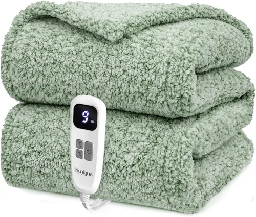 Miniatura 26 de Heated Blanket Electric Blanket Queen - Fast Heating Blanket Throw Dual Control Double Sided Sherpa with 10 Heating Levels & 2-10 Hours Auto Off