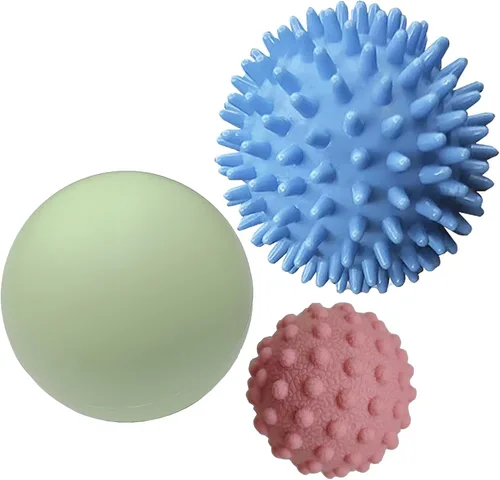 Miniatura 15 de Bolas de masaje con puntas, 3 unidades (firmes, medianas y suaves) bola masajeadora muscular para pies, espalda, cuello, músculos, rodillo 3Color