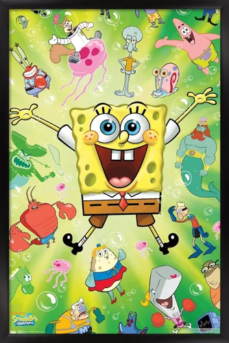 Miniatura 8 de Trends International Nickelodeon Bob Esponja - Póster de pared de explosión, 14.725 x 22.375 pulgadas, versión enmarcada de madera de granero