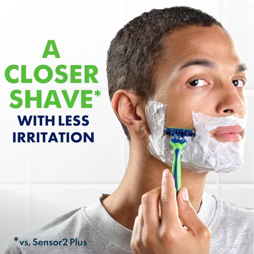 Miniatura 3 de Gillette Sensor3 Sensitive - Maquinillas de afeitar desechables para hombres, Lubrastrip mejorada se desliza fácilmente sobre tu piel, 8