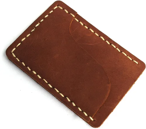 Miniatura 2 de Hand-made front pocket card holder, leather minimalist card, ultra-thin wallet, credit card holder, 3 card slots