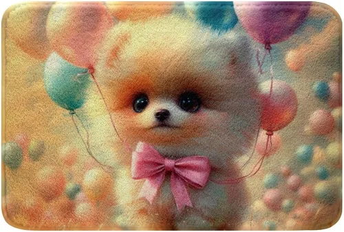 Miniatura 17 de Erosebridal Cartoon Dog Bathroom Rugs Pomeranian Dog Bathroom Accessories Cute Puppy Doormats Floor Mats Pet Animal Entryway Rug 16"X24",Water