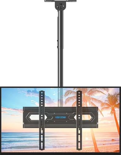 USX STAR Soporte de techo para TV para televisores de 26-65 pulgadas, soporte de techo para TV con movimiento completo giratorio 360°, altura