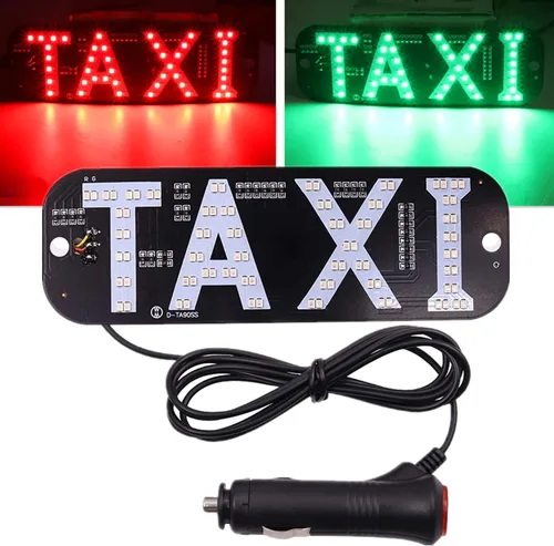 Miniatura 11 de Luz de taxi con enchufe Cig-arette, montaje de succión de taxi de 12 V CC en la lámpara de taxi con cubierta de viento del automóvil, 2 modos de Rojo