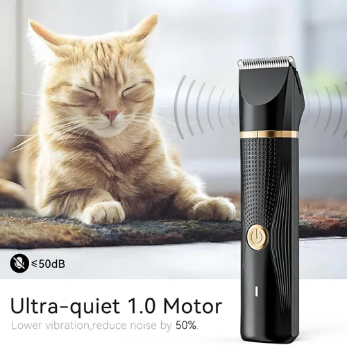 Miniatura 3 de Kit de cortapelos para gatos con recortador de patas, suministros eléctricos 3 en 1 para cabello grueso y enmarañado, afeitadora de trasero de Negro