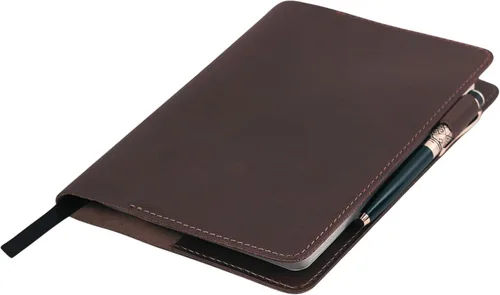 Miniatura 13 de Funda de cuero para diario A5, Funda de diario recargable para A5 grande y mediano, Funda de cuaderno de cuero hecha a mano, Diario encuadernado