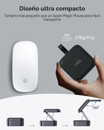Miniatura 2 de UEQ Estación de carga inalámbrica 3 en 1 para dispositivos Apple, compatible con soporte de cargador MagSafe, cargador inalámbrico magnético