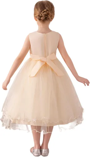 Vestido formal para niña de flores, vestido formal para fiesta de cumpleaños, boda, bordado floral, vestidos de satén de tul para niños de 2 a 12