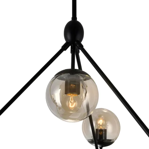 Miniatura 5 de CWI Lighting Lámpara de araña de metal contemporánea con 10 luces en negro