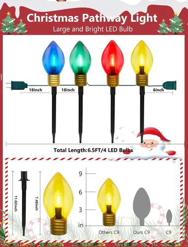 Miniatura 2 de 7.5 "4 lámpara LED transparente cuatro colores hogar burbuja dos secciones enchufe barra lámpara cadena Varios