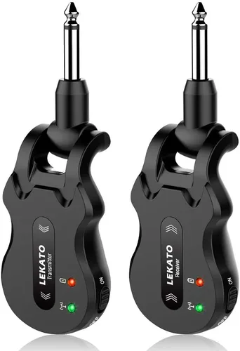 Miniatura 2 de LEKATO Sistema de guitarra inalámbrica 5.8 transmisor de guitarra inalámbrico Receptor de audio recargable Transmisor inalámbrico Receptor de 4 Negro